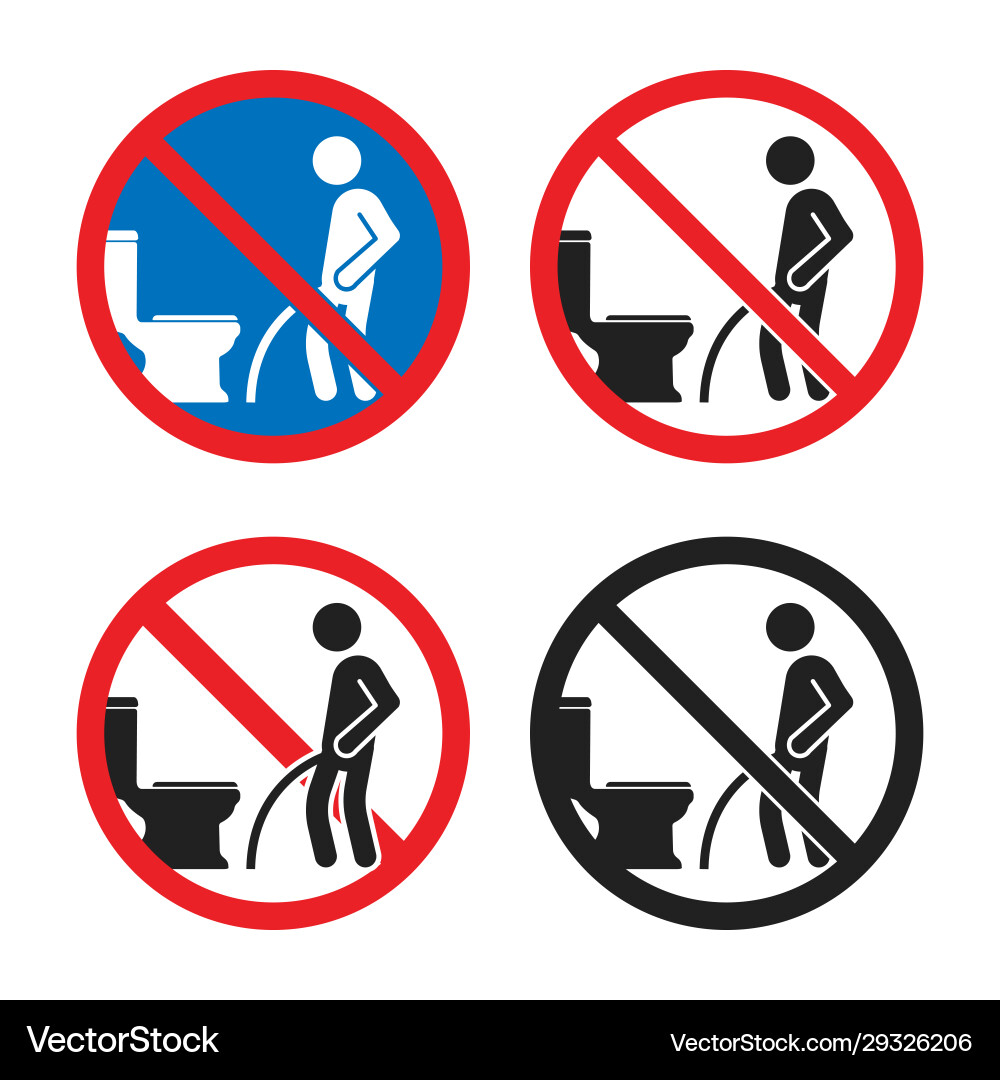 No peeing on floor sign do not pee outside Vector Image