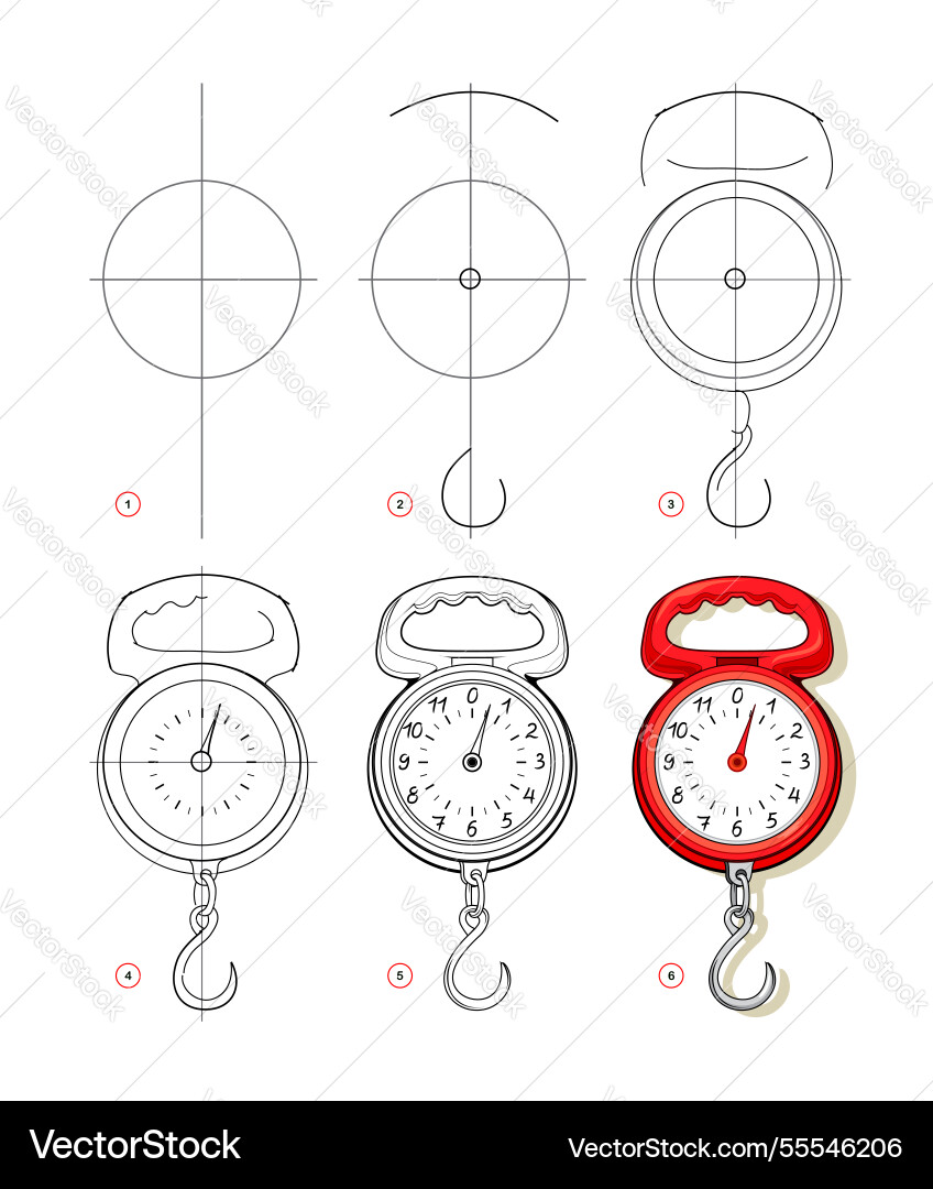 Page shows how to learn draw step Page shows how to learn draw step vector image
