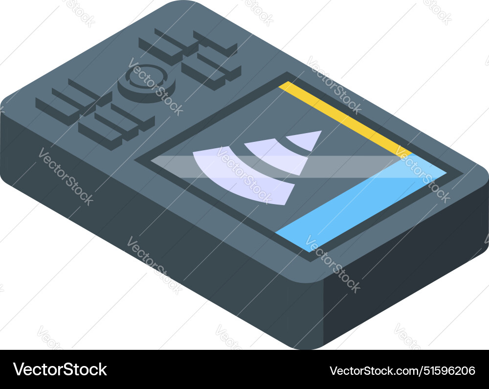 Portable gps navigator device showing location Vector Image
