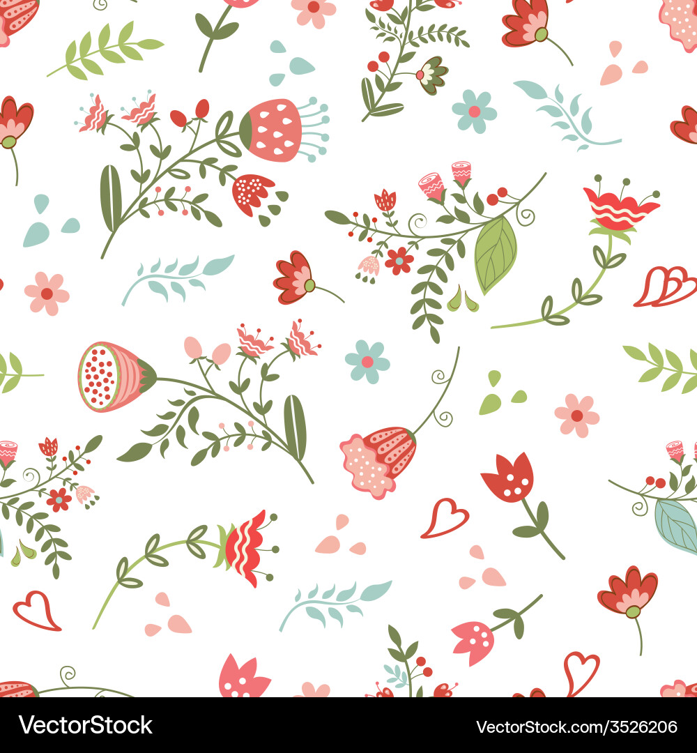 Romantic Floral Pattern vector image