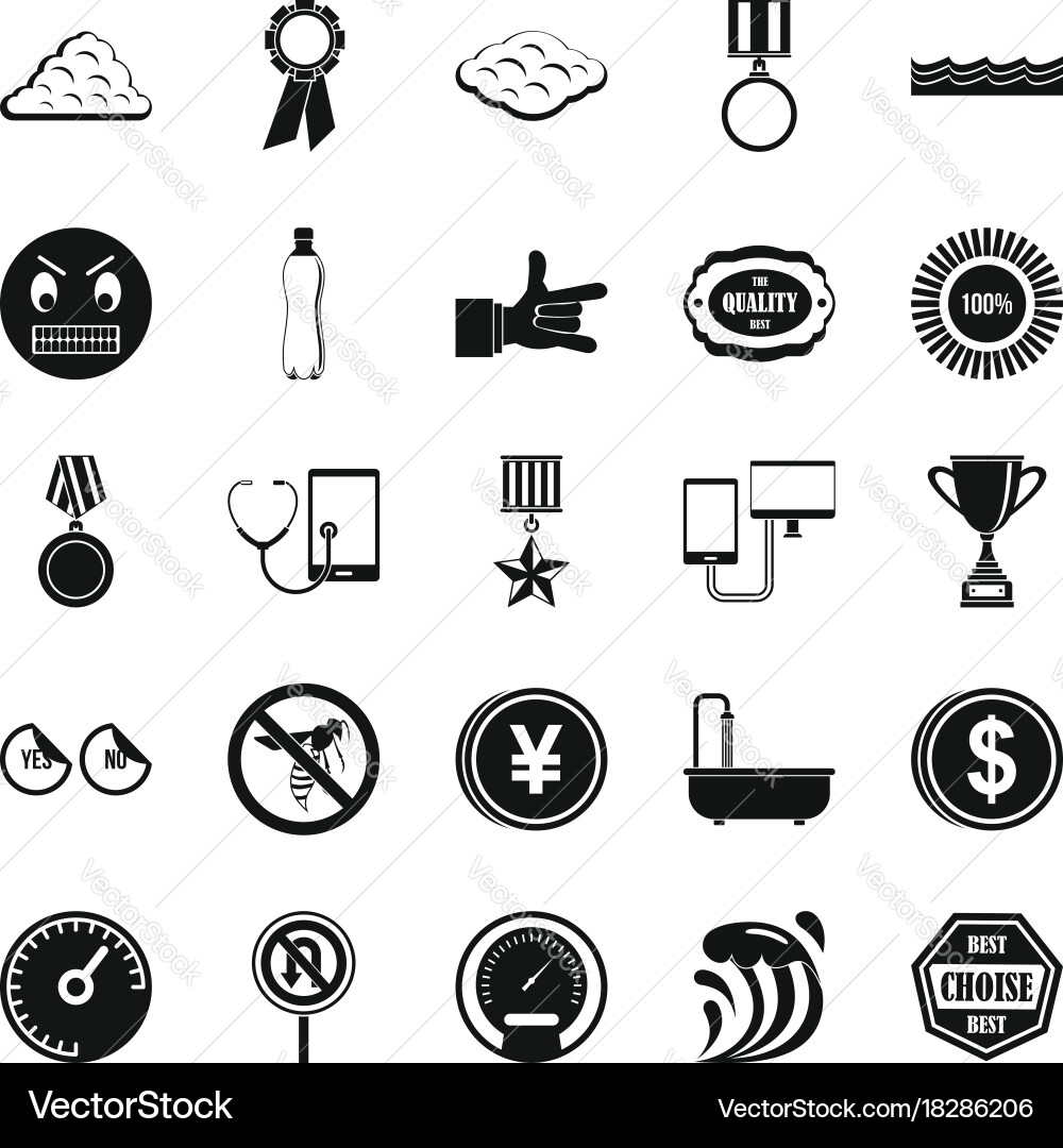 Sample icons set simple style vector image