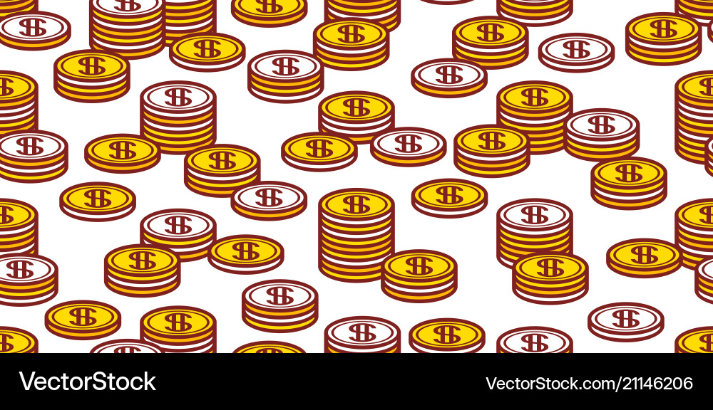 Seamless pattern with coins Seamless pattern with coins vector image