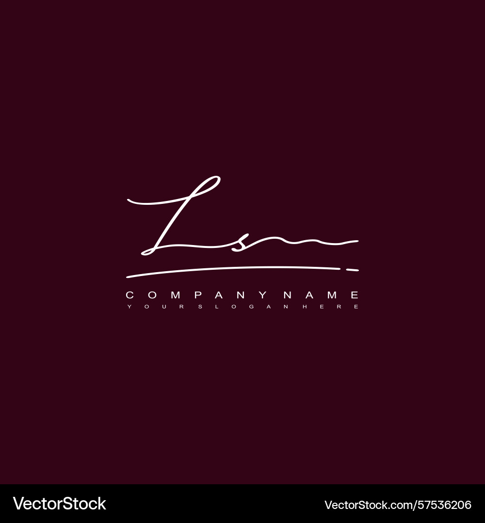 Signature style ls initial logos initials logo Vector Image