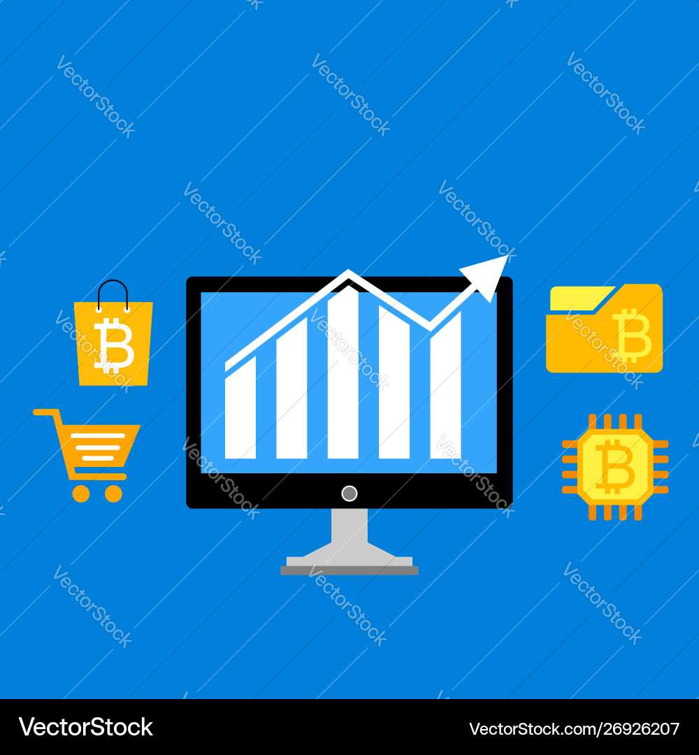 Blockchain scheme mining crypto currency server Blockchain scheme mining crypto currency server vector image