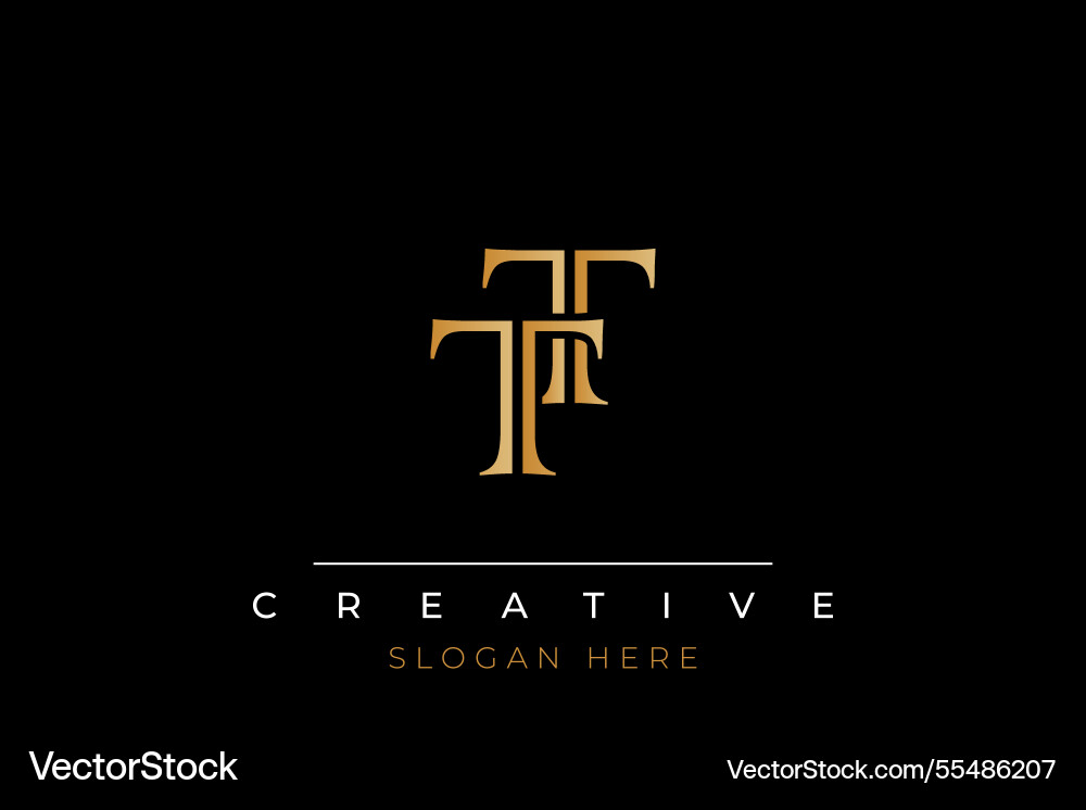 Creative tt luxury logo Royalty Free Vector Image