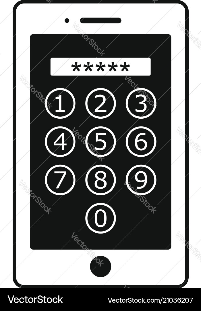 Device lock code icon simple style Device lock code icon simple style vector image