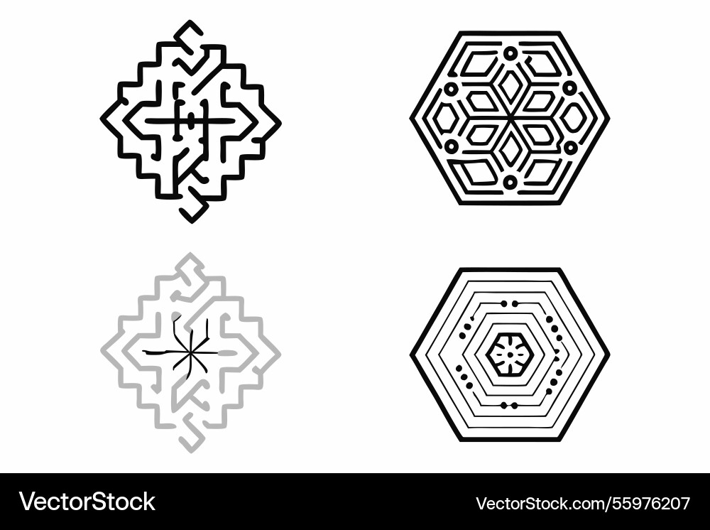 Elegant hexagonal design with geometric shapes Elegant hexagonal design with geometric shapes Vector Image