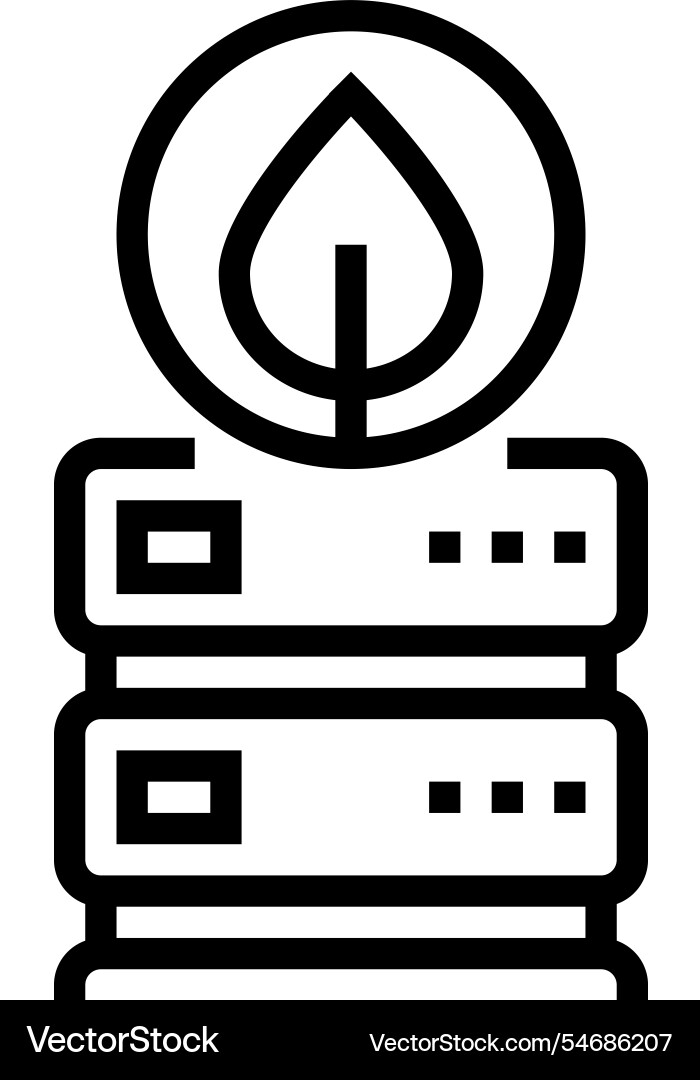 Energy efficient data center line icon Energy efficient data center line icon vector image