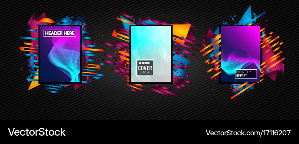 Futuristic frame art design with abstract shapes vector image