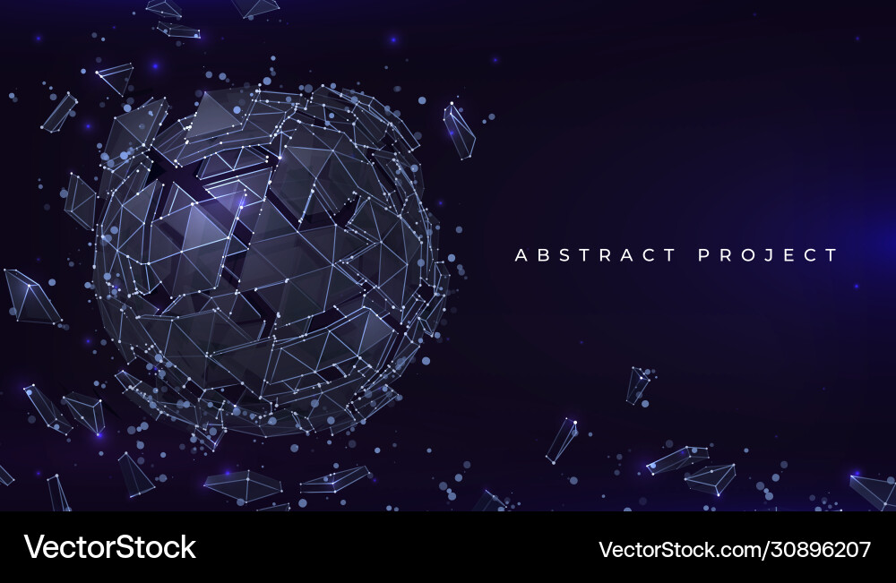 Futuristic Particle Sphere Background vector image