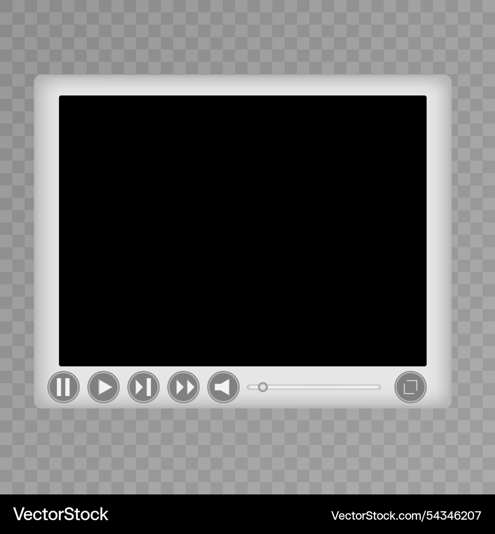 Realistic video player with shadow Vector Image