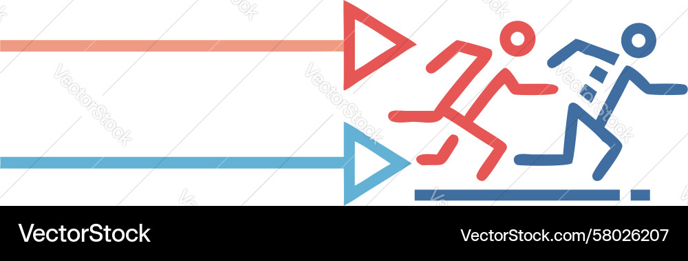 Running Figures Sprint Arrow Vector Image