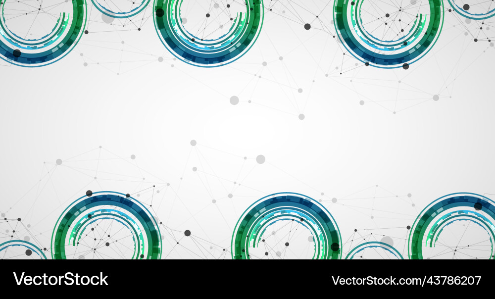 Technical background with plexus effect and wave Technical background with plexus effect and wave vector image
