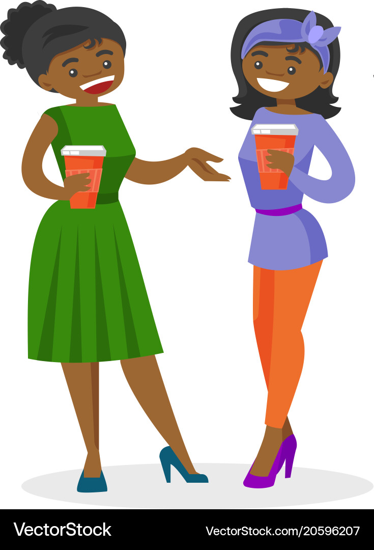 Zwei Geschäftsfrauen genießen Kaffee vektorbild