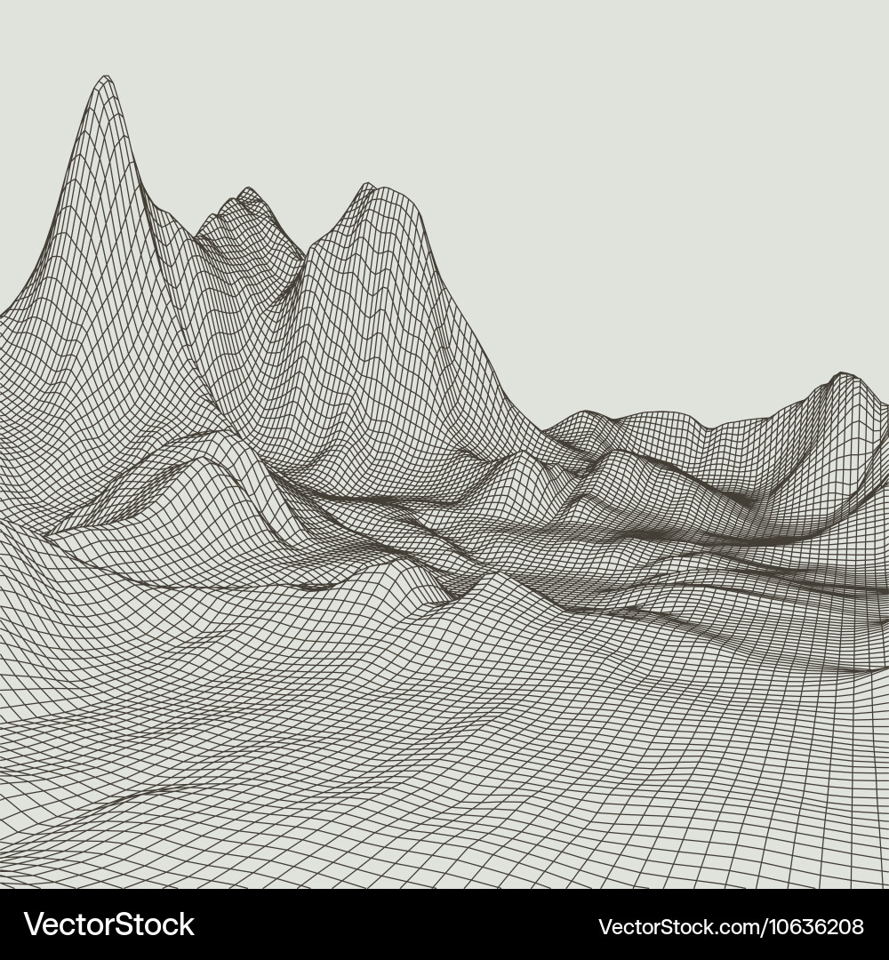 Abstract 3d illuminated distorted mesh sphere vector image