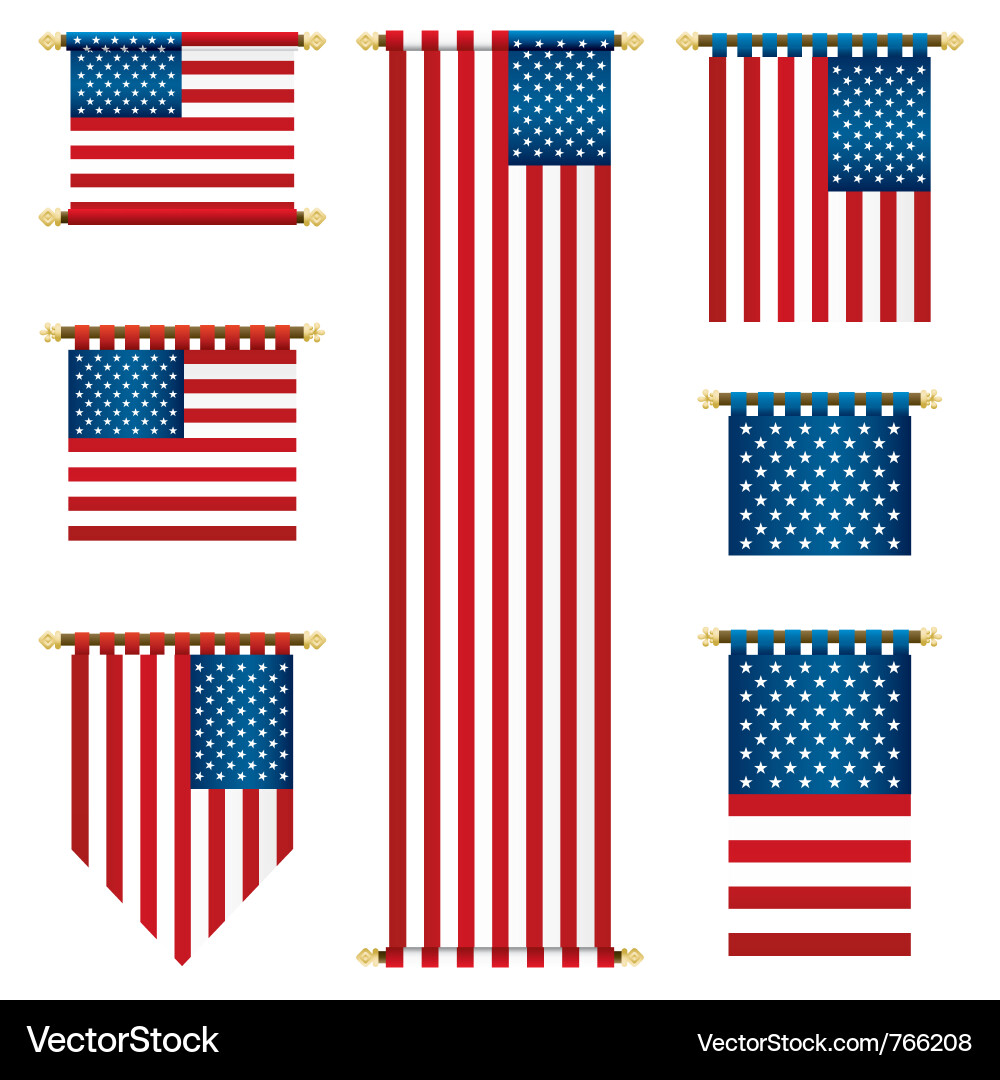 American Banners Vector Image