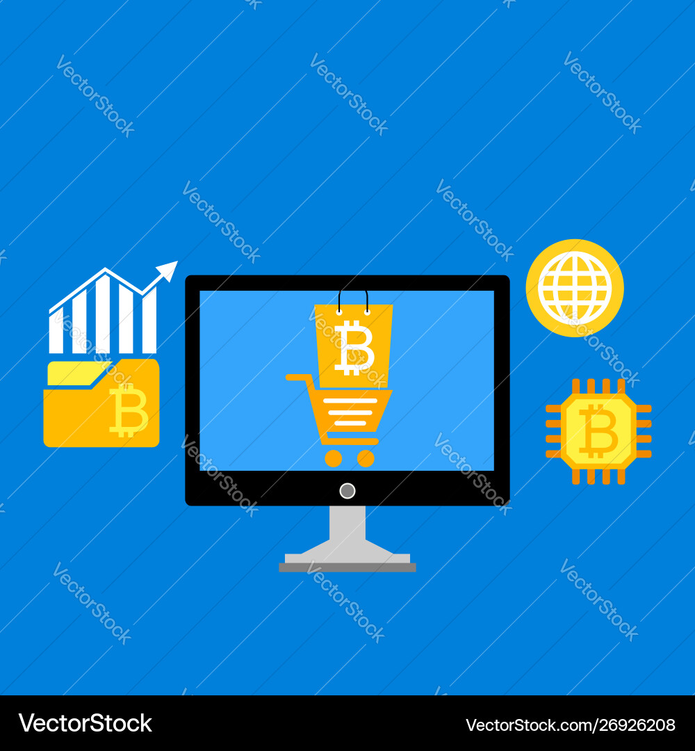 Blockchain scheme mining crypto currency server Blockchain scheme mining crypto currency server vector image