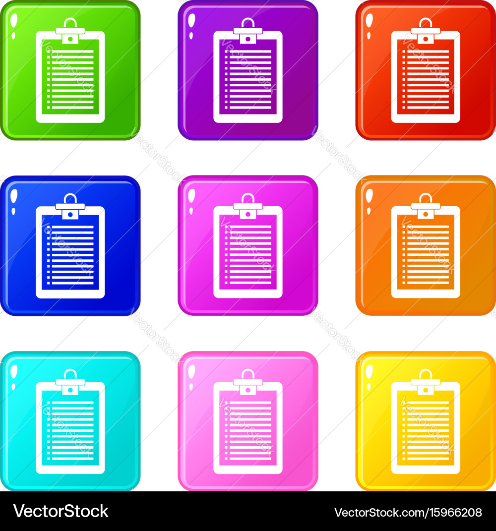Clipboard with check list set 9 vector image