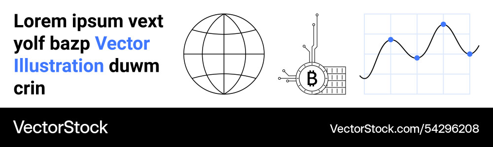 Cryptocurrency concepts with global network Cryptocurrency concepts with global network vector image