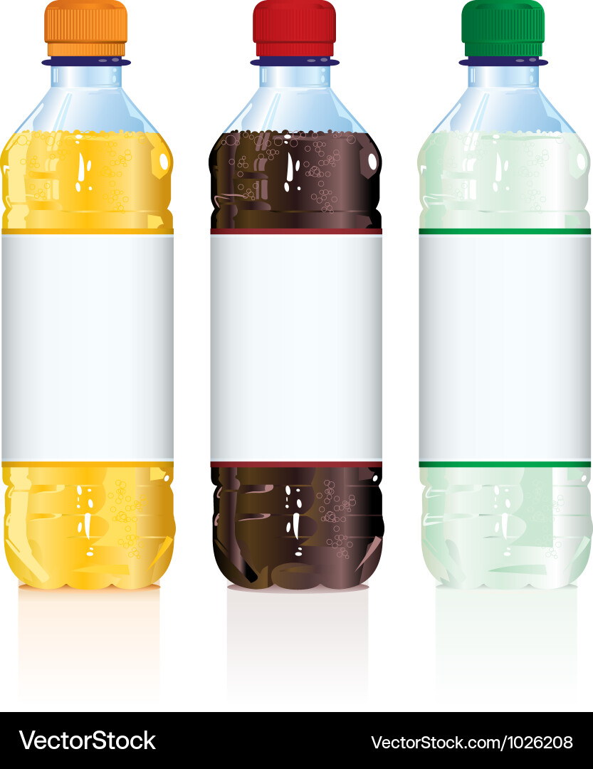 Empty Soft Drink Bottles vector image