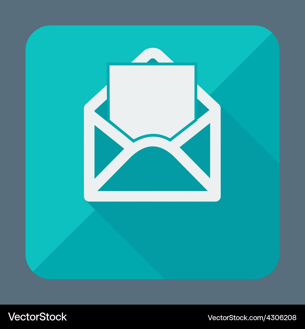 Mail icon open envelope flat design Vector Image