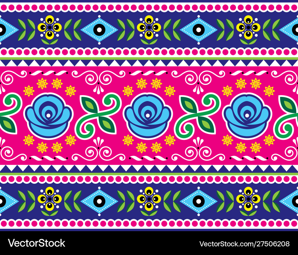 Pakistani truck art seamless pattern Pakistani truck art seamless pattern vector image