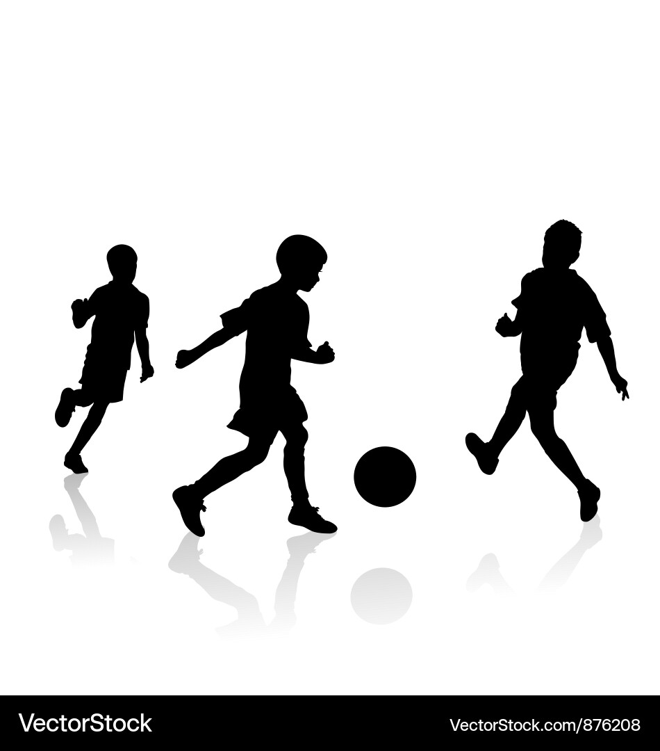 Soccer Players Silhouette vector image