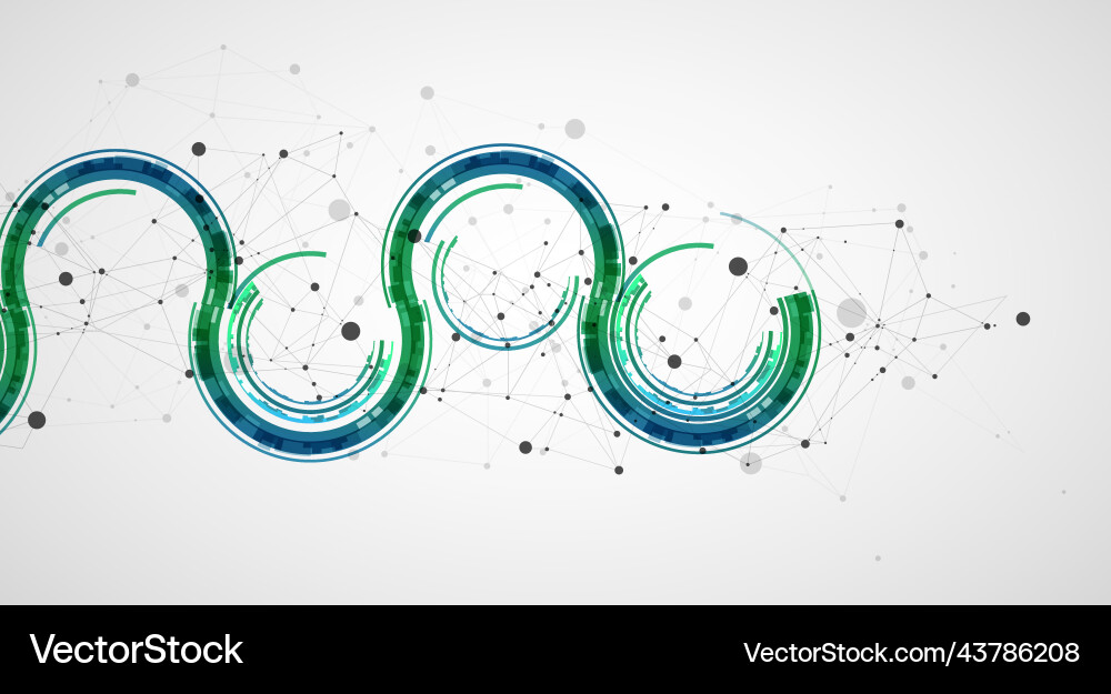 Technical background with plexus effect and wave vector image