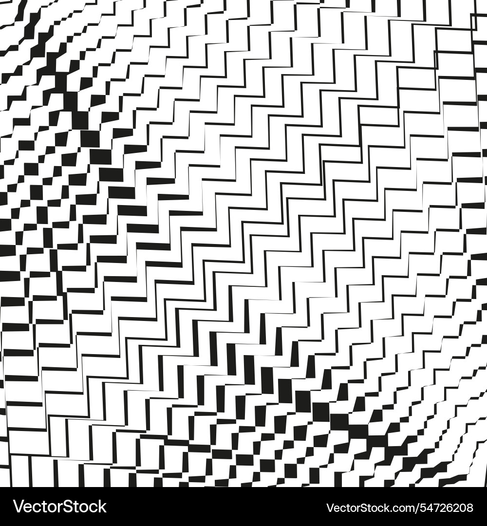 Zigzag line distortion abstract warped pattern vector image