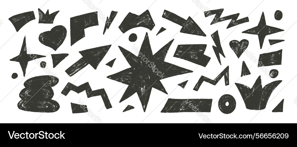 Abstract geometric shapes stencil set clouds Vector Image