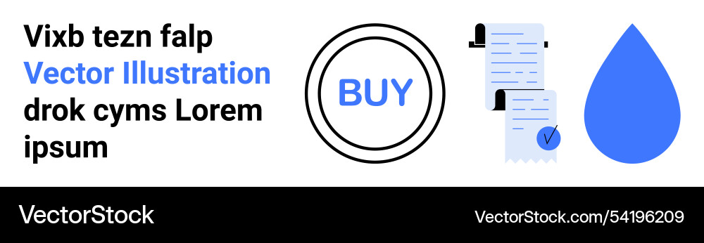 Buy button with document checklist and droplet Buy button with document checklist and droplet Vector Image