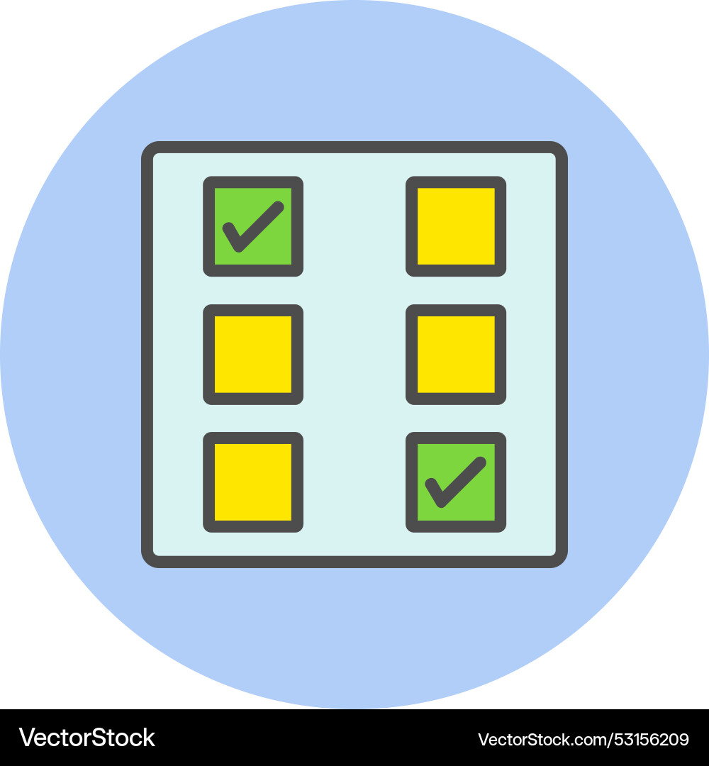 Checkbox line filled circle icon vector image