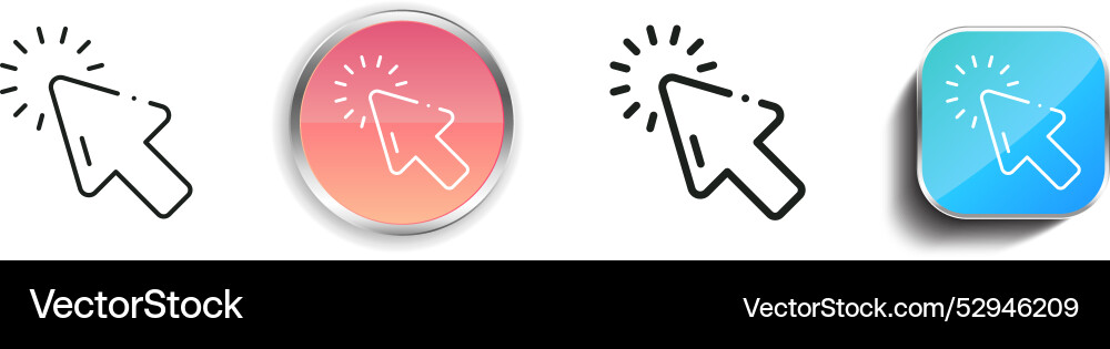 Click icon thin linear regular and button style Vector Image