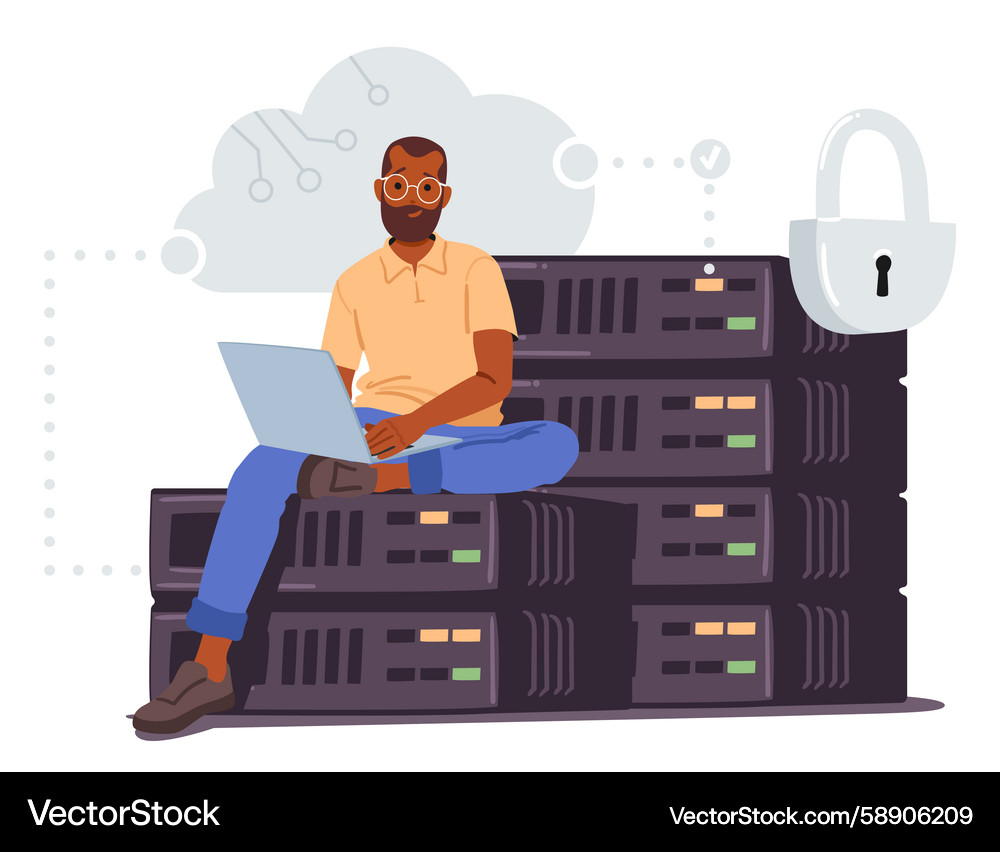 Database Backup and Cloud Computing Vector Image