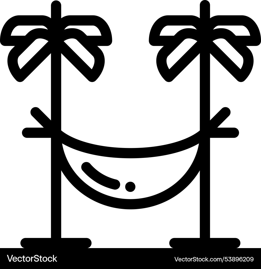Hammock icon thin linear style design isolated Hammock icon thin linear style design isolated vector image
