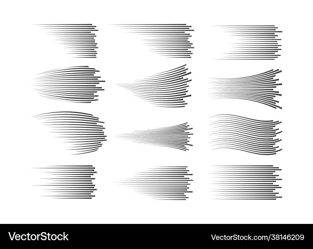 Speed lines isolated set Speed lines isolated set vector image