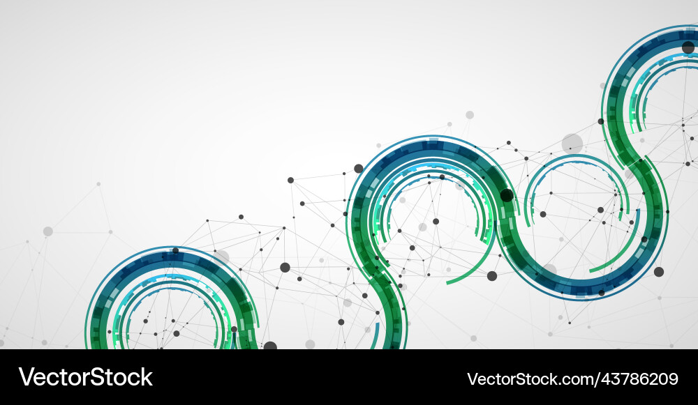 Technical background with plexus effect and wave Technical background with plexus effect and wave vector image