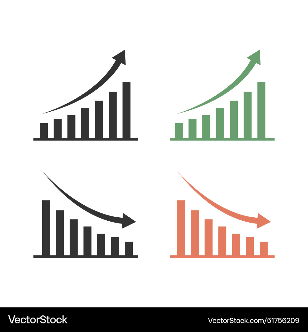 Up and Down Chart with Arrow vector image