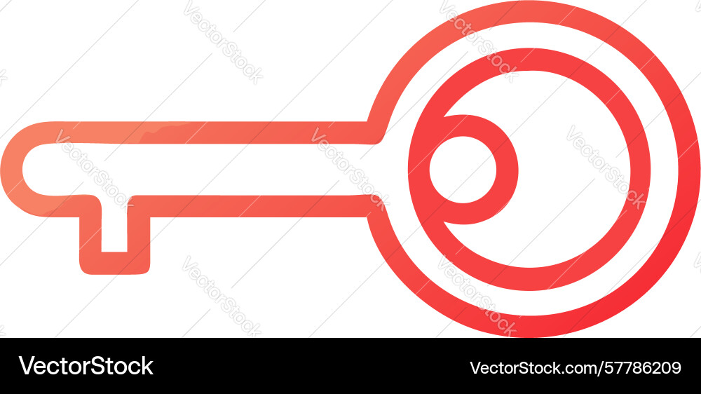 Warm gradient key icon for important access point vector image