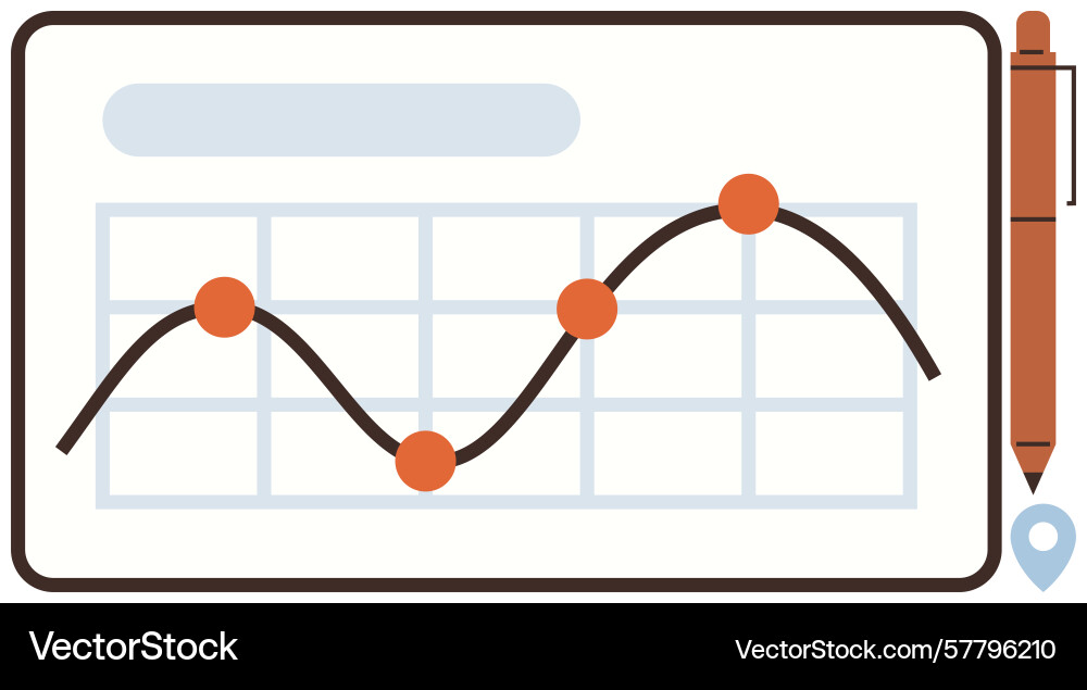 Analytics dashboard with data points and trend Analytics dashboard with data points and trend vector image