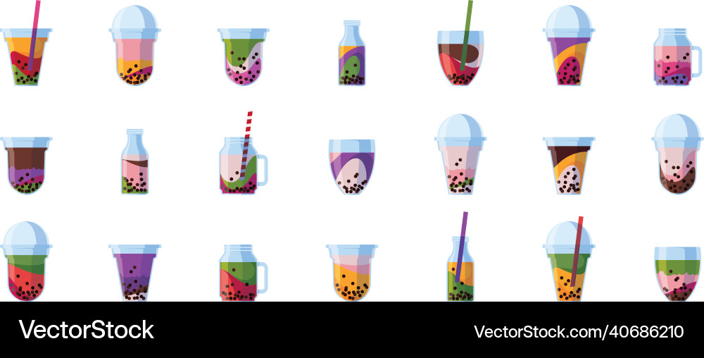 Bubble Cocktails Getränke kalt Getränke Tee Bubble Cocktails Getränke kalt Getränke Tee vektorbild