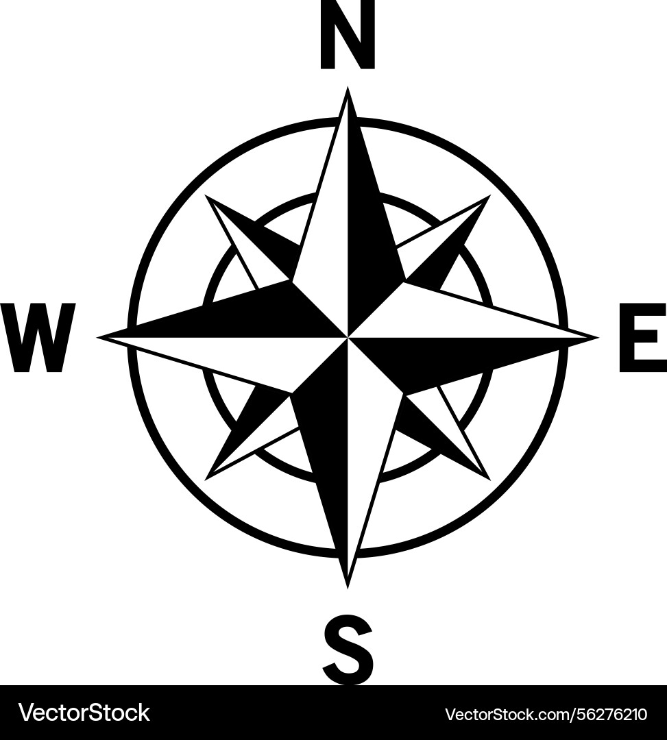 Compass rose or wind directional icon Compass rose or wind directional icon Vector Image