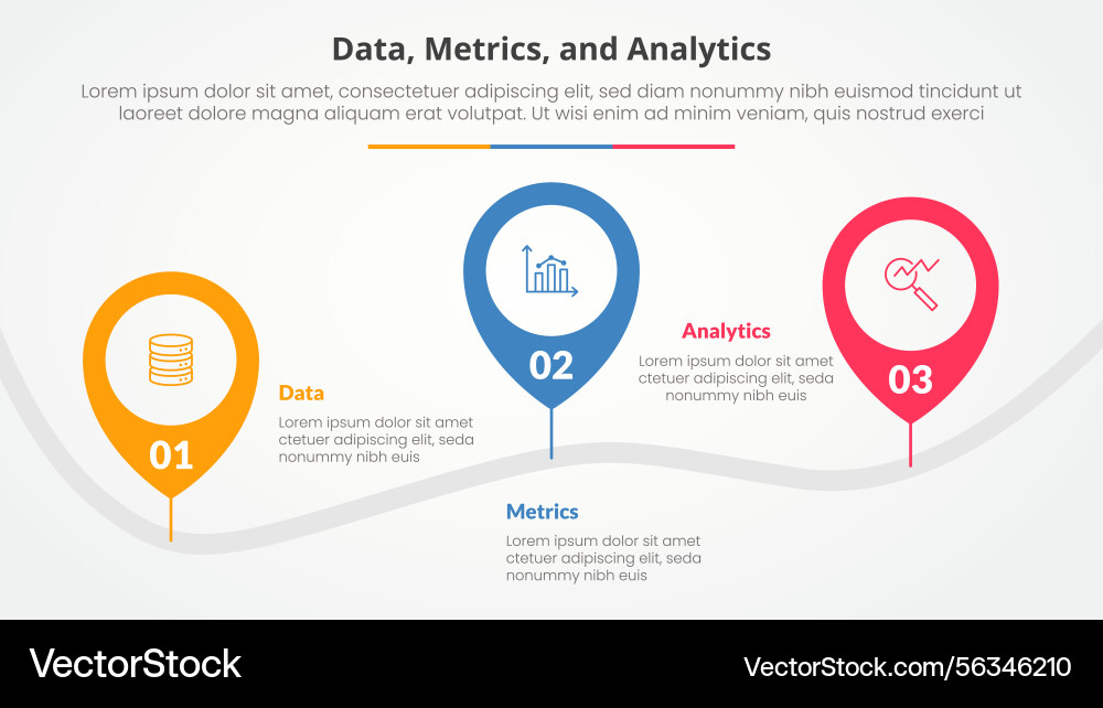 Data metrics and analytics infographic concept Vector Image