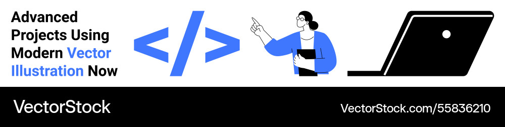 Developer presenting code concepts with modern Developer presenting code concepts with modern vector image