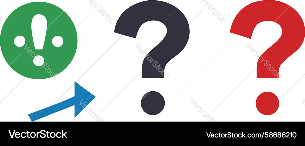 Exclamation to question marks problem Vector Image