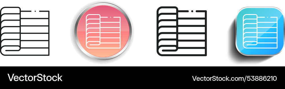 Fabric icon thin linear regular and button style vector image