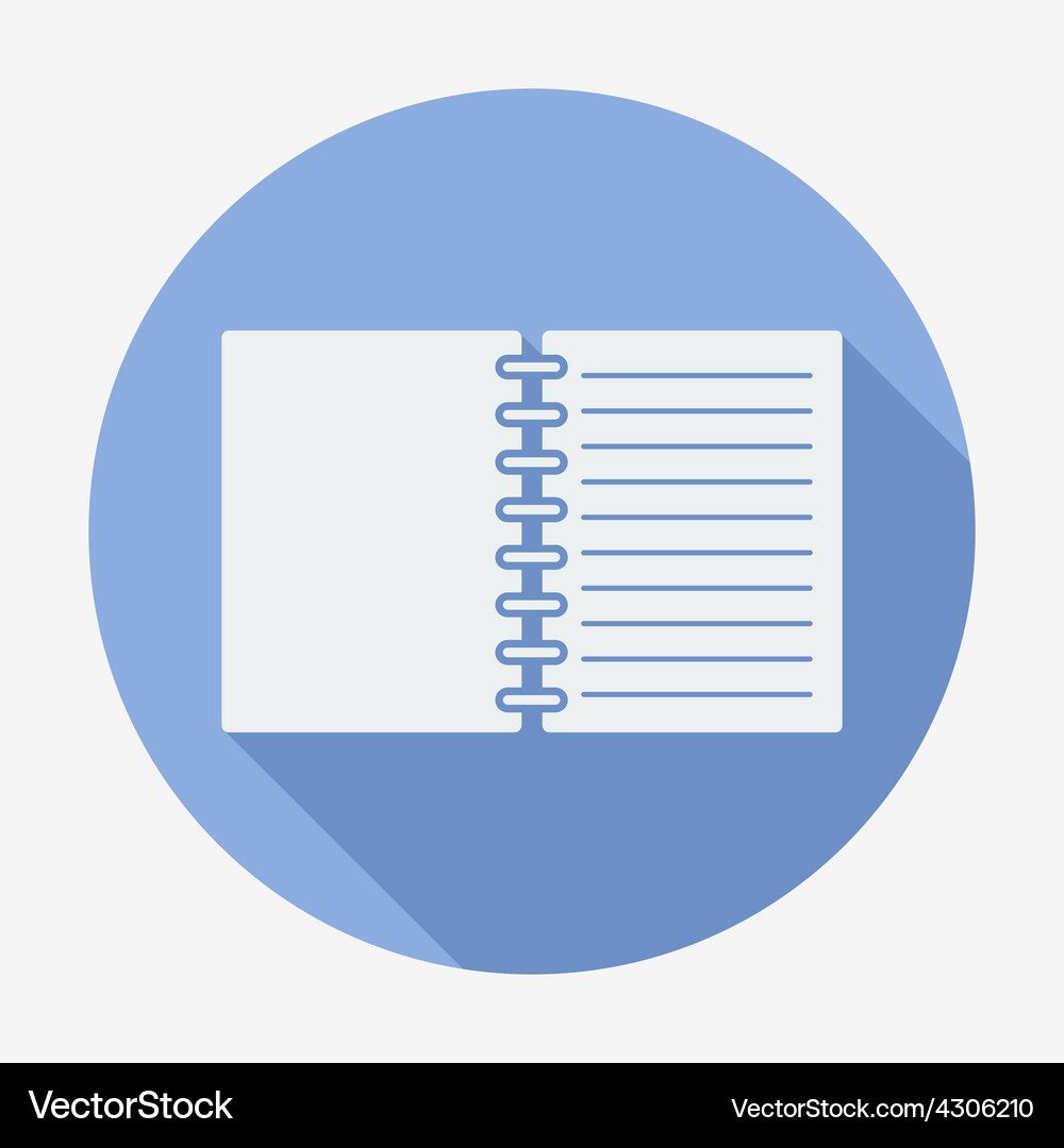 Flat style icon notebook Vector Image