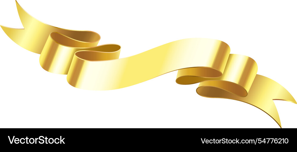 Golden ribbon waving with elegance Golden ribbon waving with elegance vector image