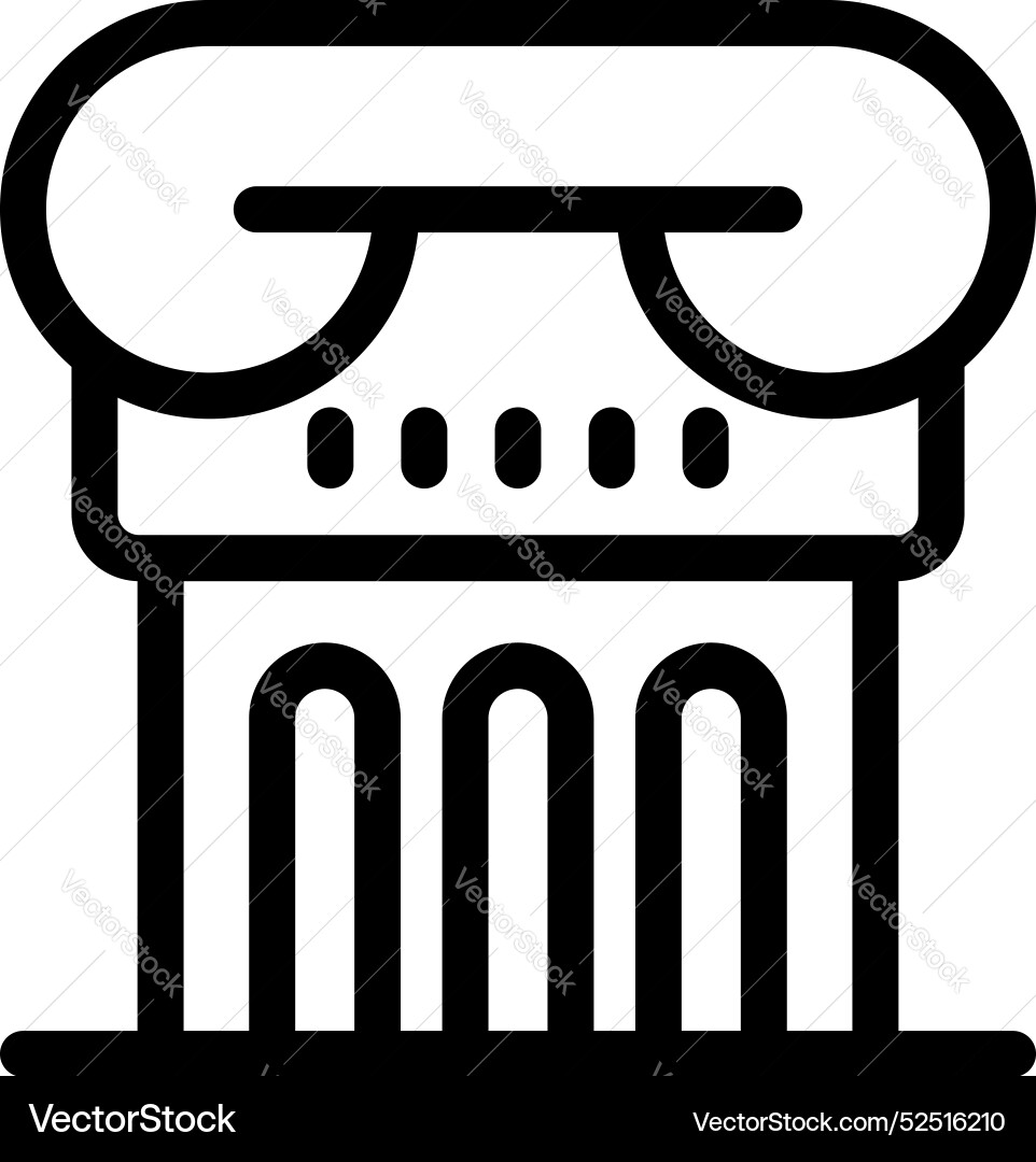 Ionic order column standing tall representing Ionic order column standing tall representing vector image