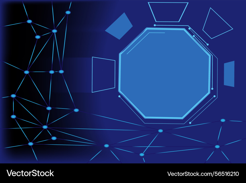 Octagonal futuristic space for text with web Octagonal futuristic space for text with web vector image